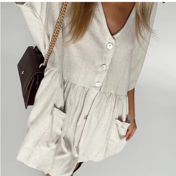 Princess Polly Dresses & Skirts - Princess Polly Sandy Mini Dress Natural Beige Womens US Size Small Medium New